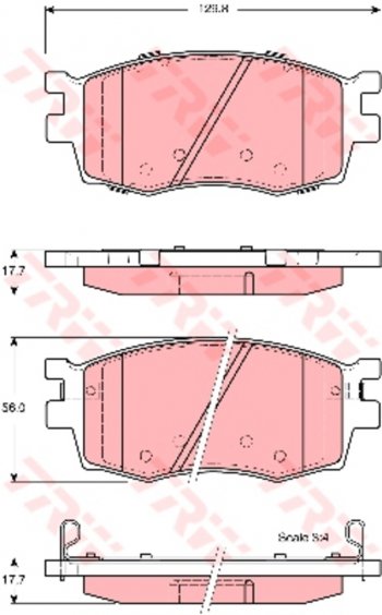 3 989 р. Колодки тормозные передние (4шт.) TRW  Hyundai Accent  MC (2005-2011), KIA Rio  2 JB (2005-2009)  с доставкой в г. Калуга. Увеличить фотографию 1