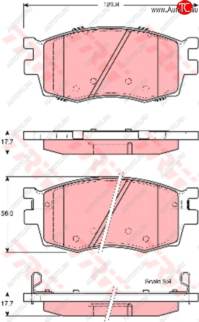 3 989 р. Колодки тормозные передние (4шт.) TRW  Hyundai Accent  MC (2005-2011), KIA Rio  2 JB (2005-2009)  с доставкой в г. Калуга