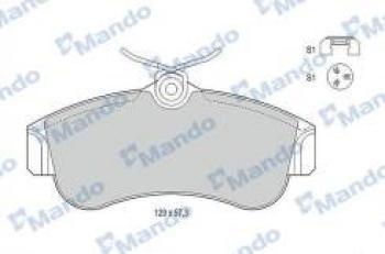 Колодки тормозные передние с АБС (4шт.) MANDO Nissan Primera 2 хэтчбэк P11 дорестайлинг (1995-2000)