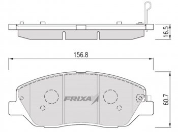 3 499 р. Колодки тормозные передние (4шт.) HANKOOK FRIXA Hyundai Genesis DH седан рестайлинг (2014-2017)  с доставкой в г. Калуга. Увеличить фотографию 1