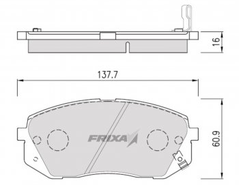 5 749 р. Колодки тормозные передние (4шт.) HANKOOK FRIXA KIA Carens RP рестайлинг (2017-2019)  с доставкой в г. Калуга. Увеличить фотографию 1