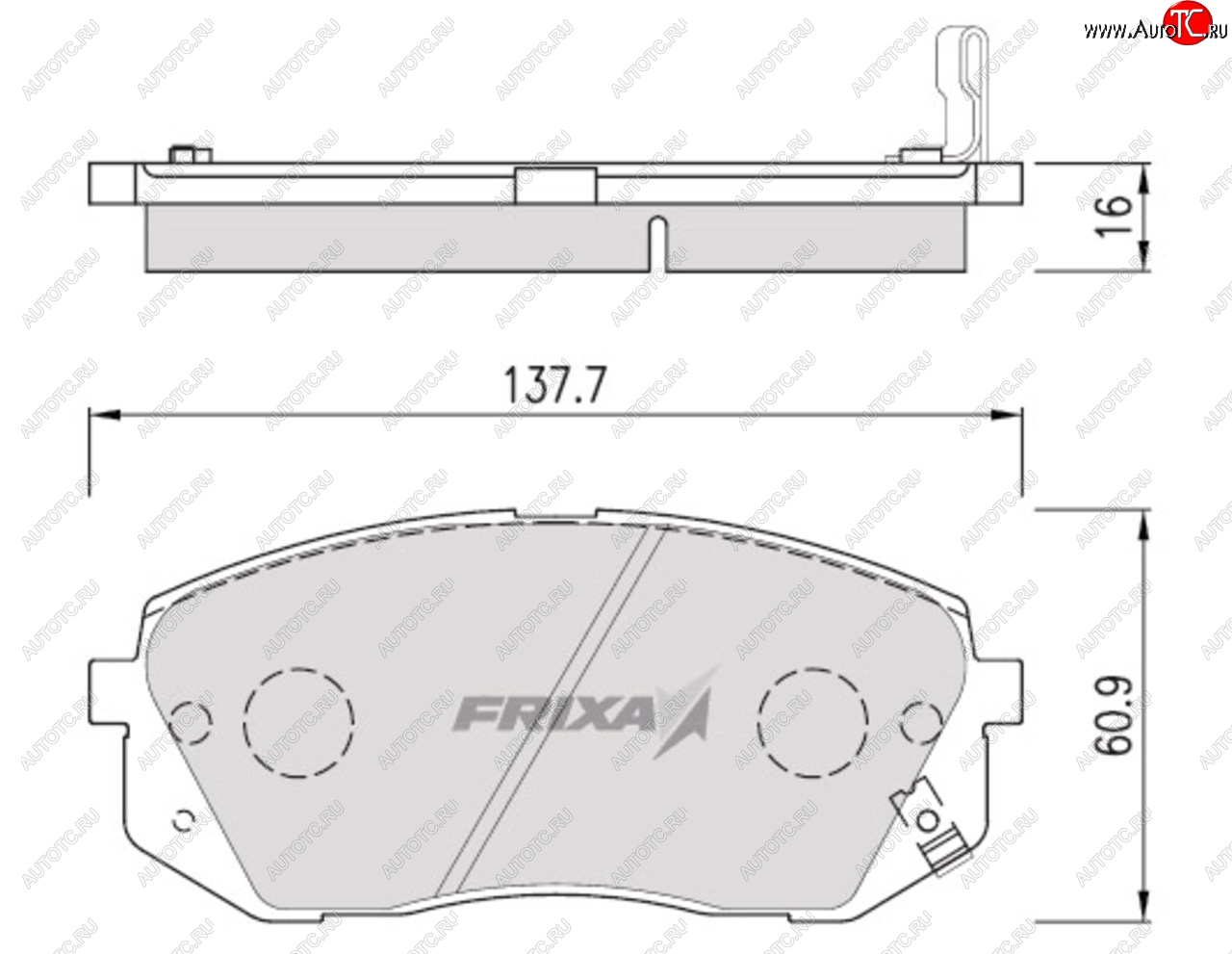 5 749 р. Колодки тормозные передние (4шт.) HANKOOK FRIXA KIA Carens RP рестайлинг (2017-2019)  с доставкой в г. Калуга