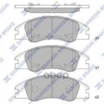 1 749 р. Колодки тормозные передние (4шт.) SANGSIN  KIA Cerato  1 LD (2004-2008) хэтчбэк, седан рестайлинг  с доставкой в г. Калуга. Увеличить фотографию 1