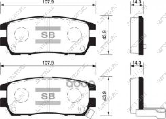 1 239 р. Колодки тормозные задние (4шт.) SANGSIN Mitsubishi Pajero 2 V30/V40 5 дв. дорестайлинг (1991-1997)  с доставкой в г. Калуга