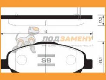 Колодки тормозные передние (4шт.) SANGSIN Toyota Avensis T270 универсал 2-ой рестайлинг (2015-2018)