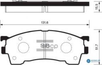 Колодки тормозные передние (4шт.) SANGSIN Mazda 626 GF,FW универсал дорестайлинг (1997-1999)