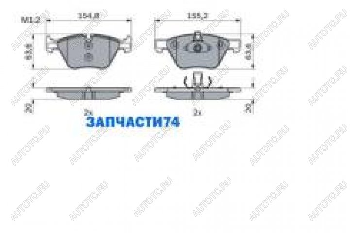 1 999 р. Колодки тормозные передние (4шт.) BOSCH BMW 5 серия E60 седан дорестайлинг (2003-2007)  с доставкой в г. Калуга