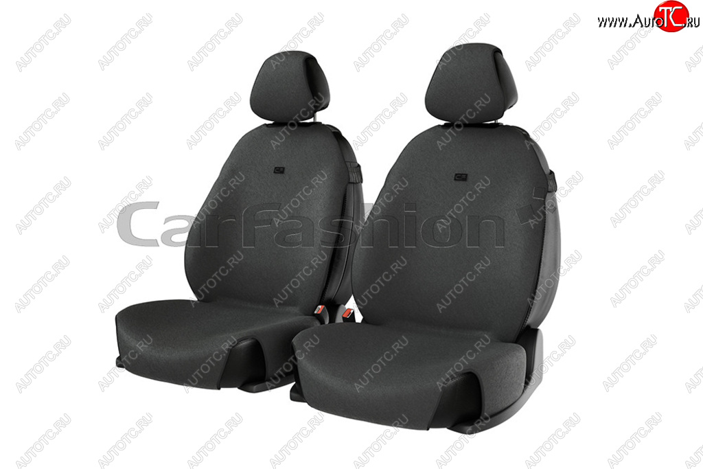 969 р. Универсальные чехлы сидений (майка, 4 предм., полтэстер) Forum Front CARFASHION Chevrolet Tracker (2019-2022) (темно-серые)  с доставкой в г. Калуга