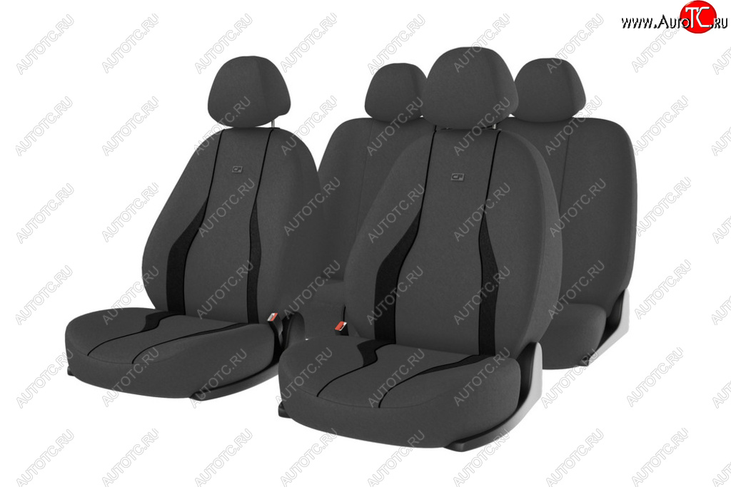 1 699 р. Универсальные чехлы сидений (майка, 11 предм., полиэстер)Neon CARFASHION  Chevrolet Tracker (2019-2022) (серо-черные)  с доставкой в г. Калуга