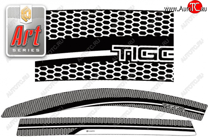 2 059 р. Дефлектора окон CA-Plastic  Chery Tiggo 7 Pro Max  T1E (2022-2024) (Серия Art черная)  с доставкой в г. Калуга