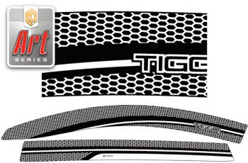 2 059 р. Дефлектор окон CA-Plastic  Chery Tiggo 7 Pro Max  T1E (2022-2024) (Серия Art графит)  с доставкой в г. Калуга. Увеличить фотографию 1