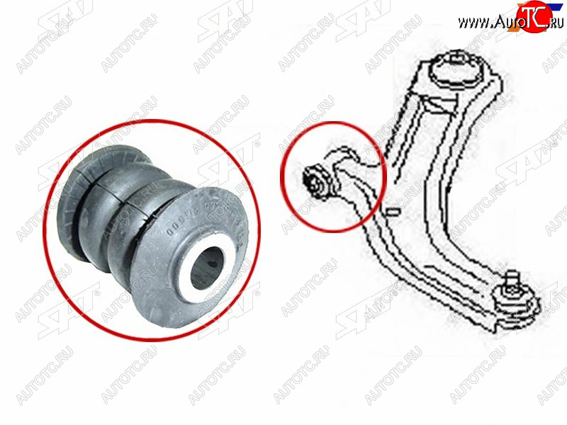 249 р. Сайлентблок переднего рычага FR SAT Nissan March 3 K12 хэтчбэк 5 дв. правый руль 1-ый рестайлинг (2005-2007)  с доставкой в г. Калуга