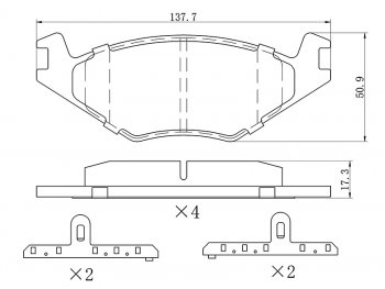 1 179 р. Колодки тормозные перед FL-FR SAT Volkswagen Polo 3 (1994-2003)  с доставкой в г. Калуга. Увеличить фотографию 1