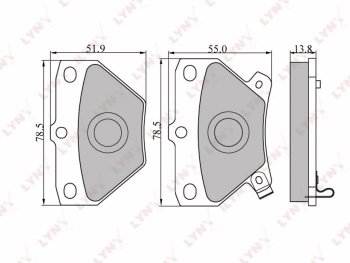 Колодки тормозные задние(4шт.) LYNX Toyota Yaris XP210 хэтчбэк 5 дв. дорестайлинг (2020-2024)