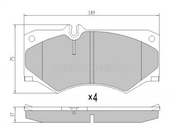 3 799 р. Колодки тормозные перед BREMBO Mercedes-Benz G class W463 5 дв. 1-ый рестайлинг (1994-1998)  с доставкой в г. Калуга. Увеличить фотографию 1