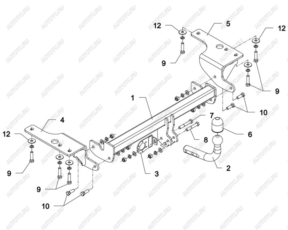 10 749 р. Фаркоп Auto-Hak Toyota Corolla E150 седан дорестайлинг (2006-2010) (стальной, шар A (F20))  с доставкой в г. Калуга