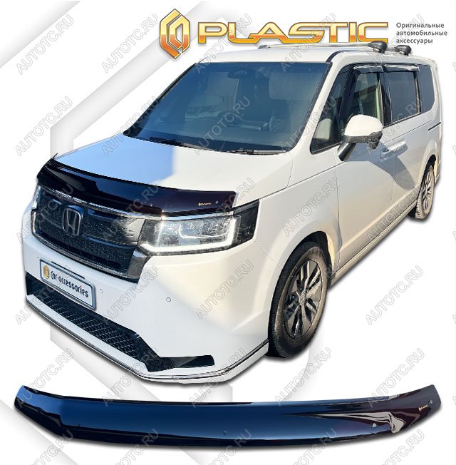 2 159 р.  Дефлектор капота (р. Японии) CA-Plastic  Honda StepWagon  RP6,RP7, RP8 (2022-2025) минивэн дорестайлинг (серия Classic черный)  с доставкой в г. Калуга