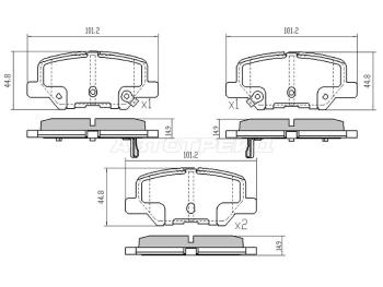 Колодки тормозные зад ADVICS Mitsubishi (Митсубиси) Outlander (Аутлэндэр)  GF (2012-2022) GF дорестайлинг, 1-ый рестайлинг, 2-ой рестайлинг, 3-ий рестайлинг