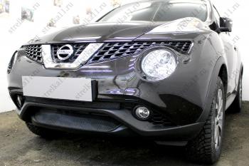 2 659 р. Защита радиатора (середина) Стрелка11 Стандарт  Nissan Juke  1 YF15 (2014-2020) рестайлинг (черная)  с доставкой в г. Калуга. Увеличить фотографию 2