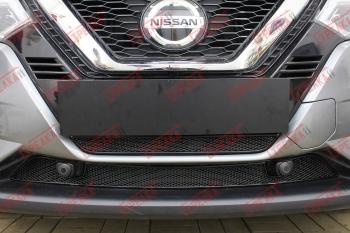 3 269 р. Защита радиатора (низ 2 части) Стрелка11 Стандарт  Nissan Qashqai  2 (2017-2022) J11 рестайлинг (черная)  с доставкой в г. Калуга. Увеличить фотографию 1