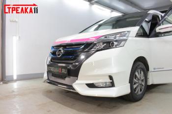 2 999 р. Защита радиатор (низ) Стрелка11 Стандарт  Nissan Serena  C27 (2016-2019) минивэн дорестайлинг (хром)  с доставкой в г. Калуга. Увеличить фотографию 2