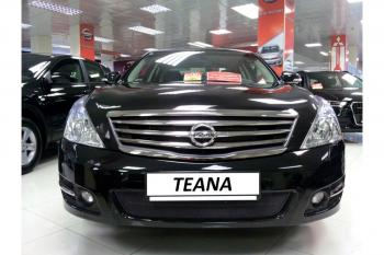 2 589 р. Защита радиатора Стрелка11 Стандарт  Nissan Teana  2 J32 (2008-2014) дорестайлинг, рестайлинг (черная)  с доставкой в г. Калуга. Увеличить фотографию 1