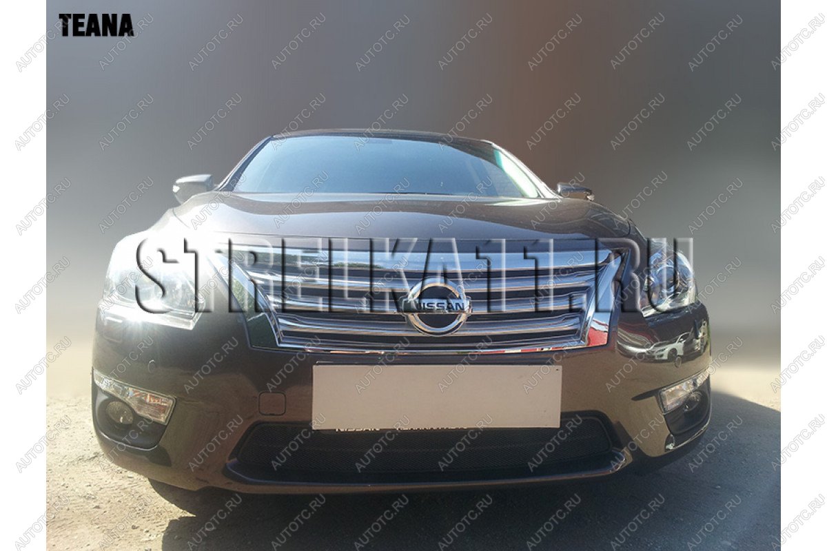 2 589 р. Защита радиатора Стрелка11 Стандарт  Nissan Teana  3 L33 (2014-2020) дорестайлинг (черная)  с доставкой в г. Калуга