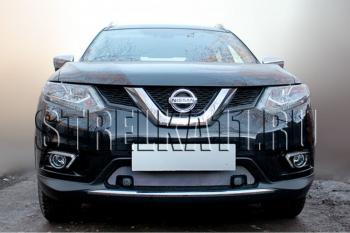 3 499 р. Защита радиатора (с парктроником низ) Стрелка11 Стандарт  Nissan X-trail  3 T32 (2013-2018) дорестайлинг (хром)  с доставкой в г. Калуга. Увеличить фотографию 2