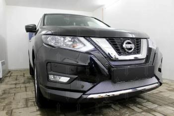 3 499 р. Защита радиатора (низ) Стрелка11 Стандарт  Nissan X-trail  3 T32 (2017-2022) рестайлинг (хром)  с доставкой в г. Калуга. Увеличить фотографию 2