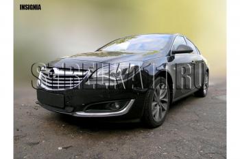 2 899 р. Защита радиатора Стрелка11 Стандарт Opel Insignia A рестайлинг седан (2013-2017) (черная)  с доставкой в г. Калуга. Увеличить фотографию 2