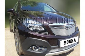 3 399 р. Защита радиатора (низ) Стрелка11 Стандарт  Opel Mokka (2012-2016)  дорестайлинг (хром)  с доставкой в г. Калуга. Увеличить фотографию 2