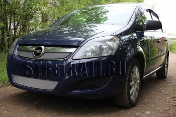 2 969 р. Защита радиатора (верх) Стрелка11 Стандарт  Opel Zafira  В (2007-2015) рестайлинг (черная)  с доставкой в г. Калуга. Увеличить фотографию 1