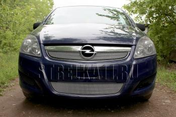 3 099 р. Защита радиатора (верх) Стрелка11 Стандарт  Opel Zafira  В (2007-2015) рестайлинг (хром)  с доставкой в г. Калуга. Увеличить фотографию 1