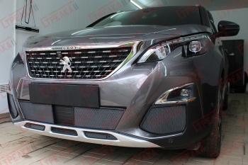 5 299 р. Защита радиатора (низ, середина 5 частей) Стрелка11 Стандарт  Peugeot 3008  2 (2016-2024) (черные)  с доставкой в г. Калуга. Увеличить фотографию 3