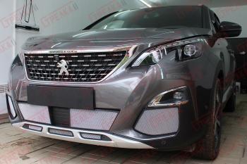 3 299 р. Защита радиатора (боковые) Стрелка11 Стандарт  Peugeot 3008  2 (2016-2024) (хром)  с доставкой в г. Калуга. Увеличить фотографию 3