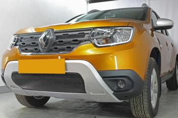 3 599 р. Защита радиатора (верх, 4 части) Стрелка11 Стандарт Renault Duster HM (2020-2024) (черная)  с доставкой в г. Калуга. Увеличить фотографию 2