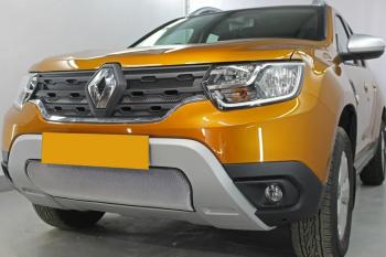 3 779 р. Защита радиатора (верх, 4 части) Стрелка11 Стандарт  Renault Duster  HM (2020-2024) (хром)  с доставкой в г. Калуга. Увеличить фотографию 1