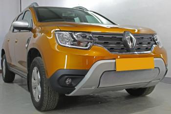 3 779 р. Защита радиатора (верх, 4 части) Стрелка11 Стандарт  Renault Duster  HM (2020-2024) (хром)  с доставкой в г. Калуга. Увеличить фотографию 3