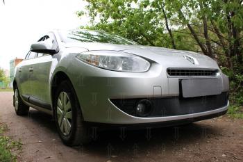 2 349 р. Защита радиатора (верх) Стрелка11 Стандарт Renault Fluence дорестайлинг (2010-2012) (черная)  с доставкой в г. Калуга. Увеличить фотографию 2