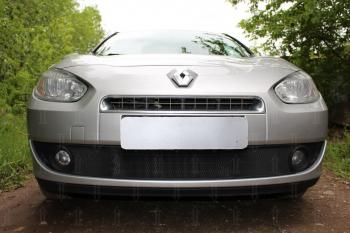 2 399 р. Защита радиатора (верх) Стрелка11 Стандарт  Renault Fluence (2010-2012) дорестайлинг (черная)  с доставкой в г. Калуга. Увеличить фотографию 1