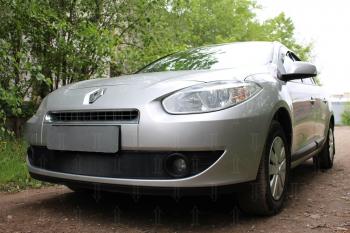 2 399 р. Защита радиатора (верх) Стрелка11 Стандарт  Renault Fluence (2010-2012) дорестайлинг (черная)  с доставкой в г. Калуга. Увеличить фотографию 3