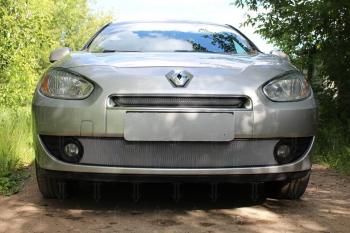 2 559 р. Защита радиатора (верх) Стрелка11 Стандарт    Renault Fluence (2010-2012) дорестайлинг (хром)  с доставкой в г. Калуга. Увеличить фотографию 1