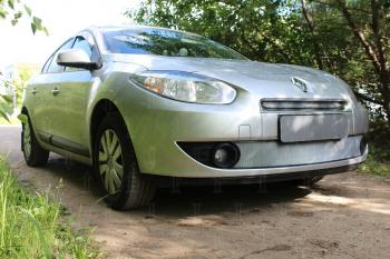 2 559 р. Защита радиатора (верх) Стрелка11 Стандарт    Renault Fluence (2010-2012) дорестайлинг (хром)  с доставкой в г. Калуга. Увеличить фотографию 2