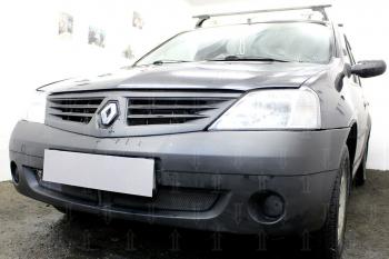 2 769 р. Защита радиатора (низ) Стрелка11 Стандарт  Renault Logan  1 (2004-2010) дорестайлинг (черная)  с доставкой в г. Калуга. Увеличить фотографию 2