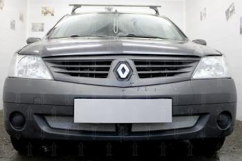 2 899 р. Защита радиатора (низ) Стрелка11 Стандарт  Renault Logan  1 (2004-2010) дорестайлинг (хром)  с доставкой в г. Калуга. Увеличить фотографию 2