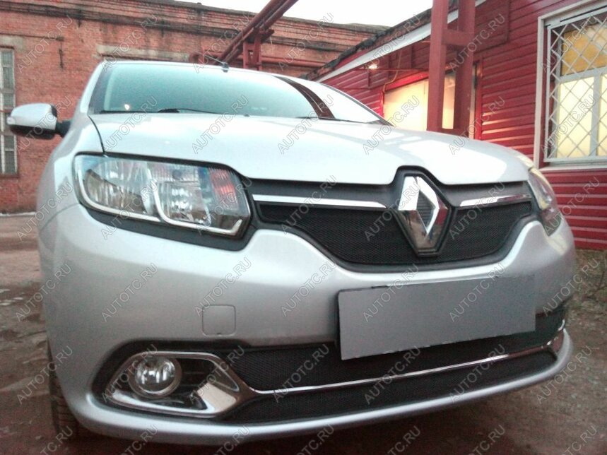 3 899 р. Защита радиатора (Privilege, Luxe Privilege) (низ) Стрелка11 Стандарт Renault Logan 2 дорестайлинг (2014-2018) (черная)  с доставкой в г. Калуга