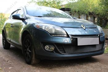 2 499 р. Защита радиатора (низ) Стандарт Renault Megane купе 3 дв. 1-ый рестайлинг (2012-2014) (черная)  с доставкой в г. Калуга. Увеличить фотографию 1