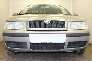 2 499 р. Защита радиатора (Active) Стрелка11 Стандарт  Skoda Octavia ( Tour A4 1U2,  Tour A4 1U5) (2000-2010) лифтбэк рестайлинг, универсал рестайлинг (черная)  с доставкой в г. Калуга. Увеличить фотографию 1