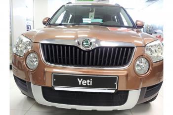 2 499 р. Защита радиатора Стрелка11 Стандарт Skoda Yeti (2009-2013) (черная)  с доставкой в г. Калуга. Увеличить фотографию 2