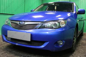 2 499 р. Защита радиатора (верх) (V1.5) Стрелка11 Стандарт  Subaru Impreza ( GE,  GH) (2007-2012) седан, хэтчбэк (черная)  с доставкой в г. Калуга. Увеличить фотографию 1